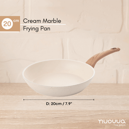 Cream Induction Non-Stick Frying Pan (18cm, 20cm & 26cm), Nuovva