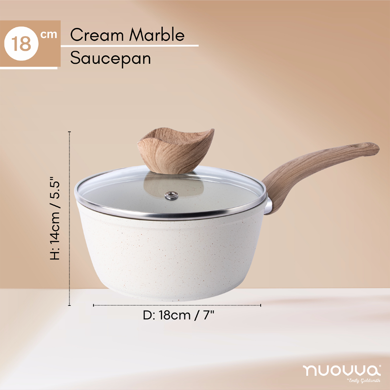 Non-Stick Saucepan with Lid (Multiple Sizes & Multiple Colours) by Nuovva