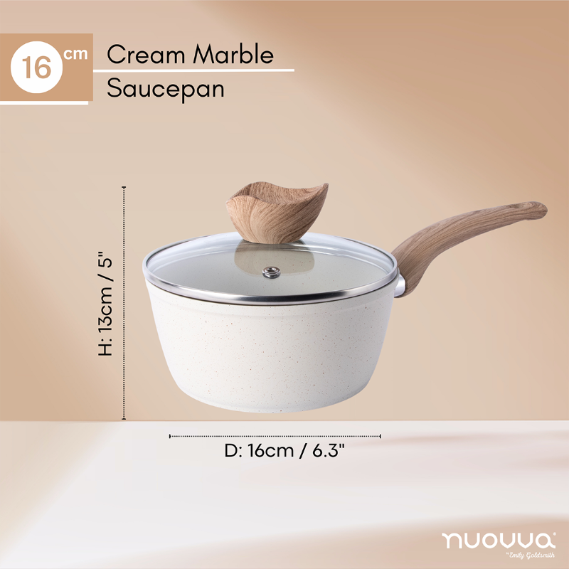 Non-Stick Saucepan with Lid (16cm, 18cm, 2-Piece & 3-Piece), Nuovva
