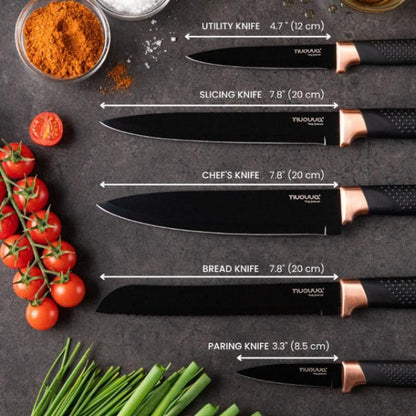 7-Piece  Kitchen Knife Set with Rotating Block, Nuovva