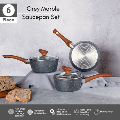 Non-Stick Saucepan with Lid (Multiple Sizes & Multiple Colours) by Nuovva