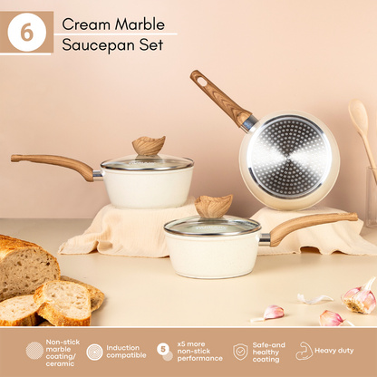 Non-Stick Saucepan with Lid (Multiple Sizes & Multiple Colours) by Nuovva
