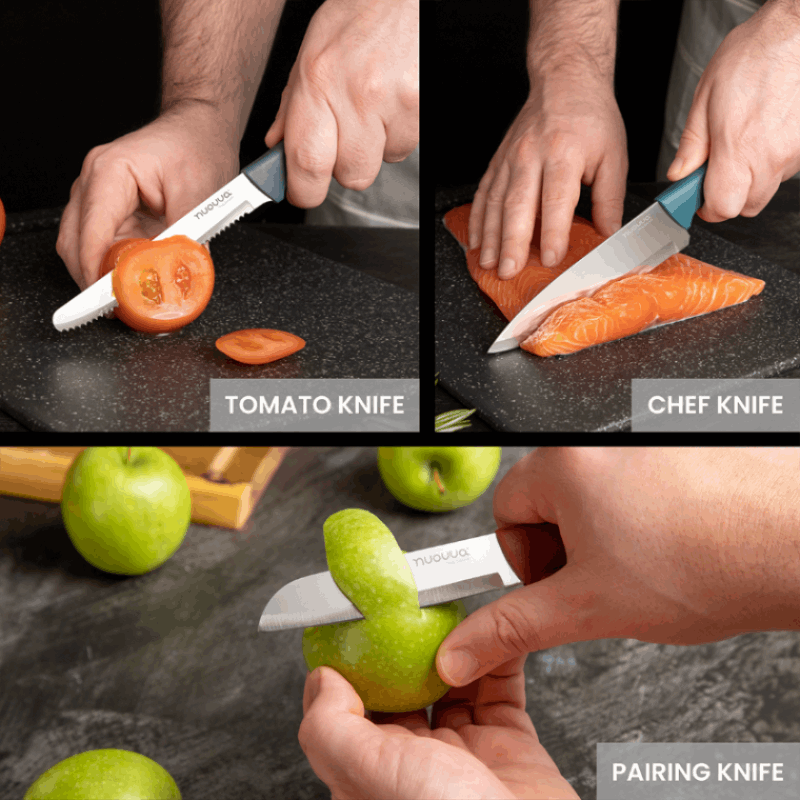 3-Piece Stainless Steel Non-Stick Kitchen Knife Set, Nuovva