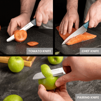 3-Piece Stainless Steel Non-Stick Kitchen Knife Set, Nuovva