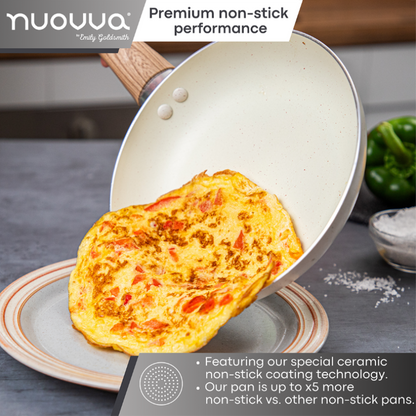 3-Piece Non-Stick Frying Pan Set (20cm, 24cm & 28cm), Nuovva