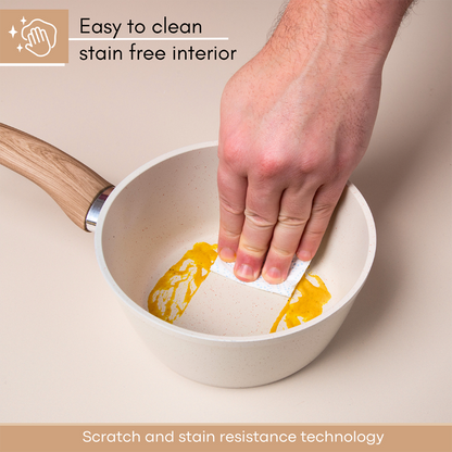 2-Piece Non-Stick Saucepan Set with Glass Lids (16cm & 18cm), Nuovva