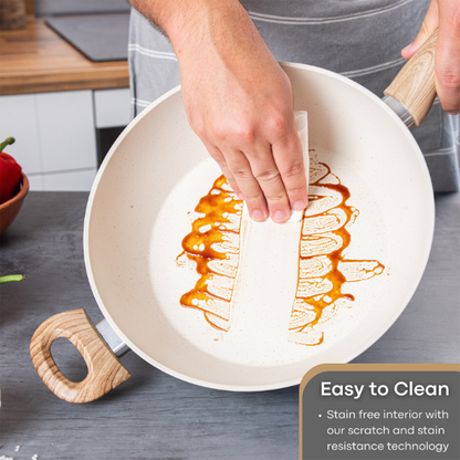 28cm Non-Stick Sauté Pan with Glass Lid, Nuovva