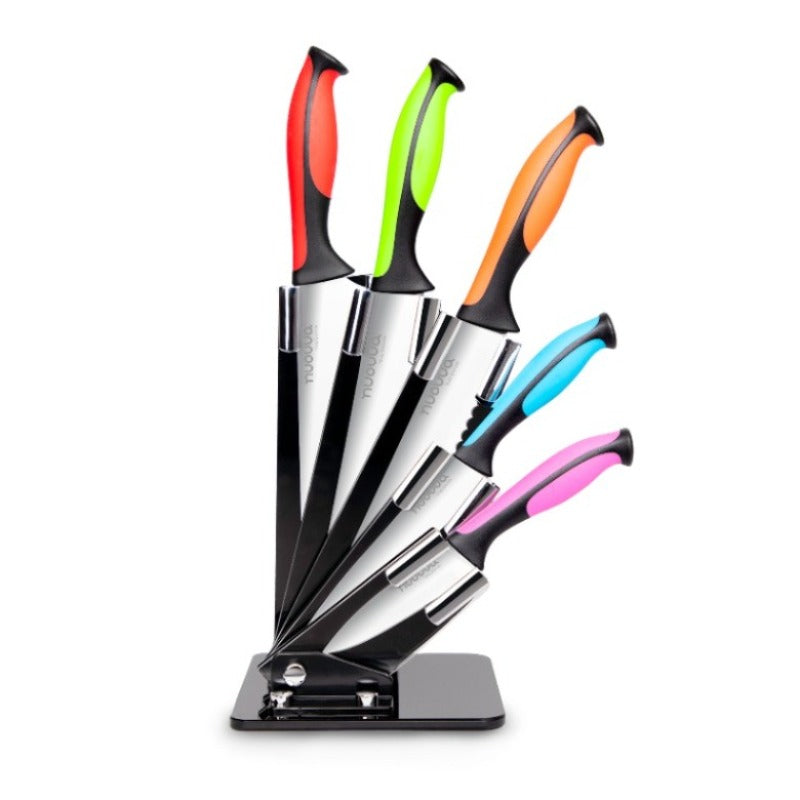 Colour-Coded Kitchen Knife Set with Block (5-Piece & 17-Piece), Nuovva