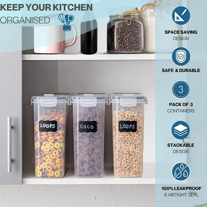 2-Piece Airtight Cereal Storage Container Set, Nuovva