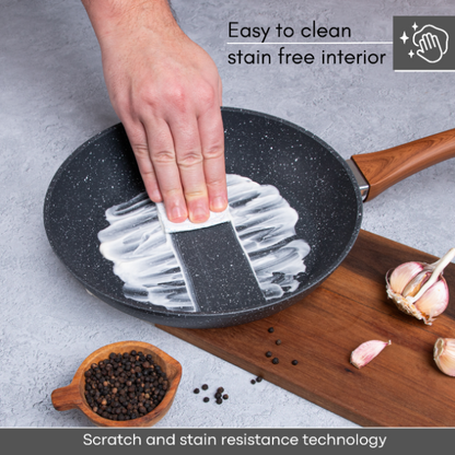 3-Piece Non-Stick Frying Pan Set (20cm, 24cm & 28cm), Nuovva