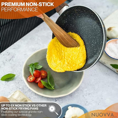 3-Piece Non-Stick Frying Pan Set (20cm, 24cm & 28cm), Nuovva
