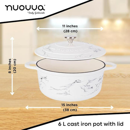 Enamelled Cast Iron Dutch Oven Casserole Pot, Nuovva