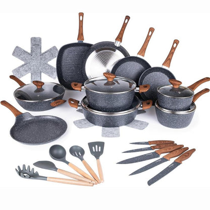 35-Piece Non-Stick Cookware & Kitchen Knife Set, Nuovva