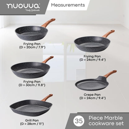 35pcs Granite Kitchen Cookware & Kitchen Knife Set