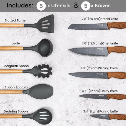 35-Piece Non-Stick Cookware & Kitchen Knife Set, Nuovva