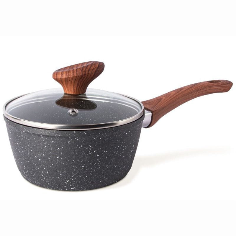 Non-Stick Saucepan with Lid (Multiple Sizes & Multiple Colours) by Nuovva
