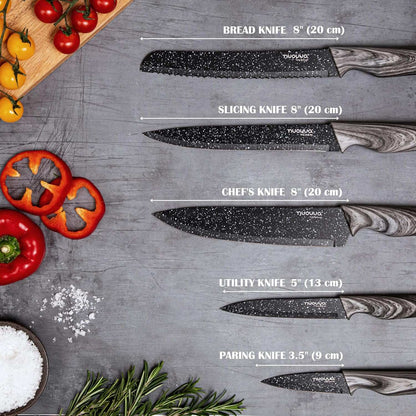 7-Piece  Kitchen Knife Set with Rotating Block, Nuovva