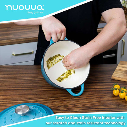 Enamelled Cast Iron Dutch Oven Casserole Pot (22cm, 24cm, 28cm & 30cm), Nuovva