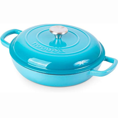 Shallow Enamelled Cast Iron Dutch Oven Casserole Pot (30cm & 32cm), Nuovva