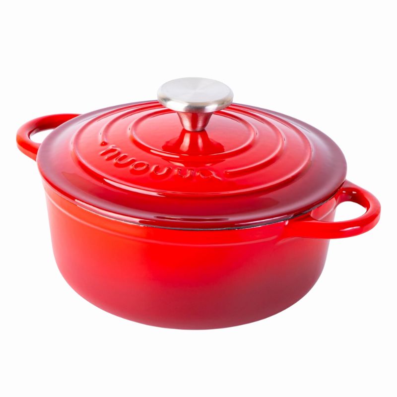 Enamelled Cast Iron Dutch Oven Casserole Pot (22cm, 24cm, 28cm & 30cm), Nuovva