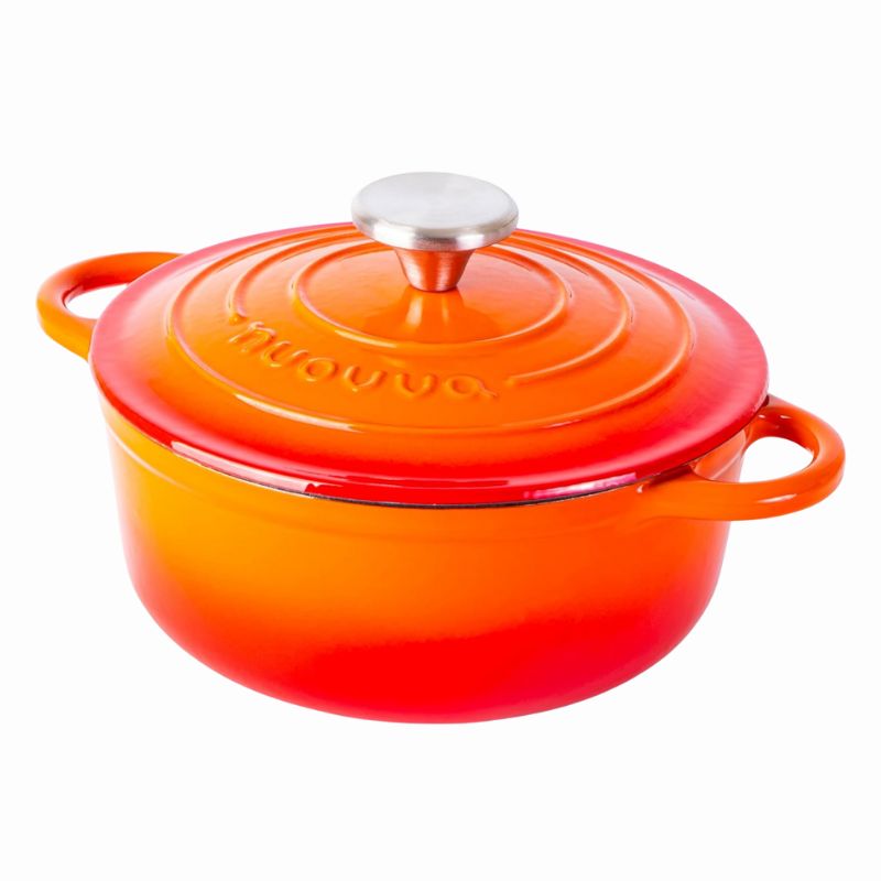 Enamelled Cast Iron Dutch Oven Casserole Pot (22cm, 24cm, 28cm & 30cm), Nuovva