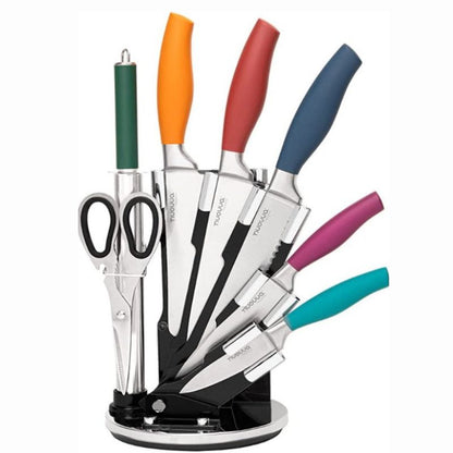 7-Piece  Kitchen Knife Set with Rotating Block, Nuovva