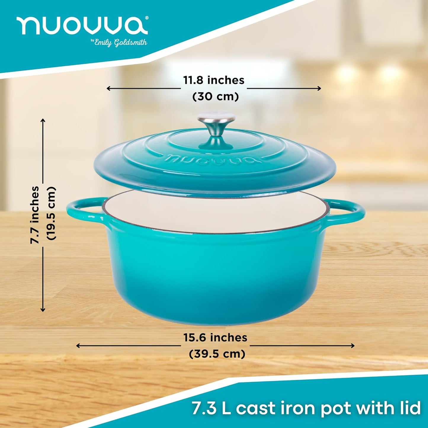 Enamelled Cast Iron Dutch Oven Casserole Pot, Nuovva