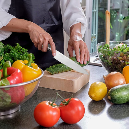 5-Piece Stainless Steel Kitchen Knife Set with Acrylic Block, Nuovva