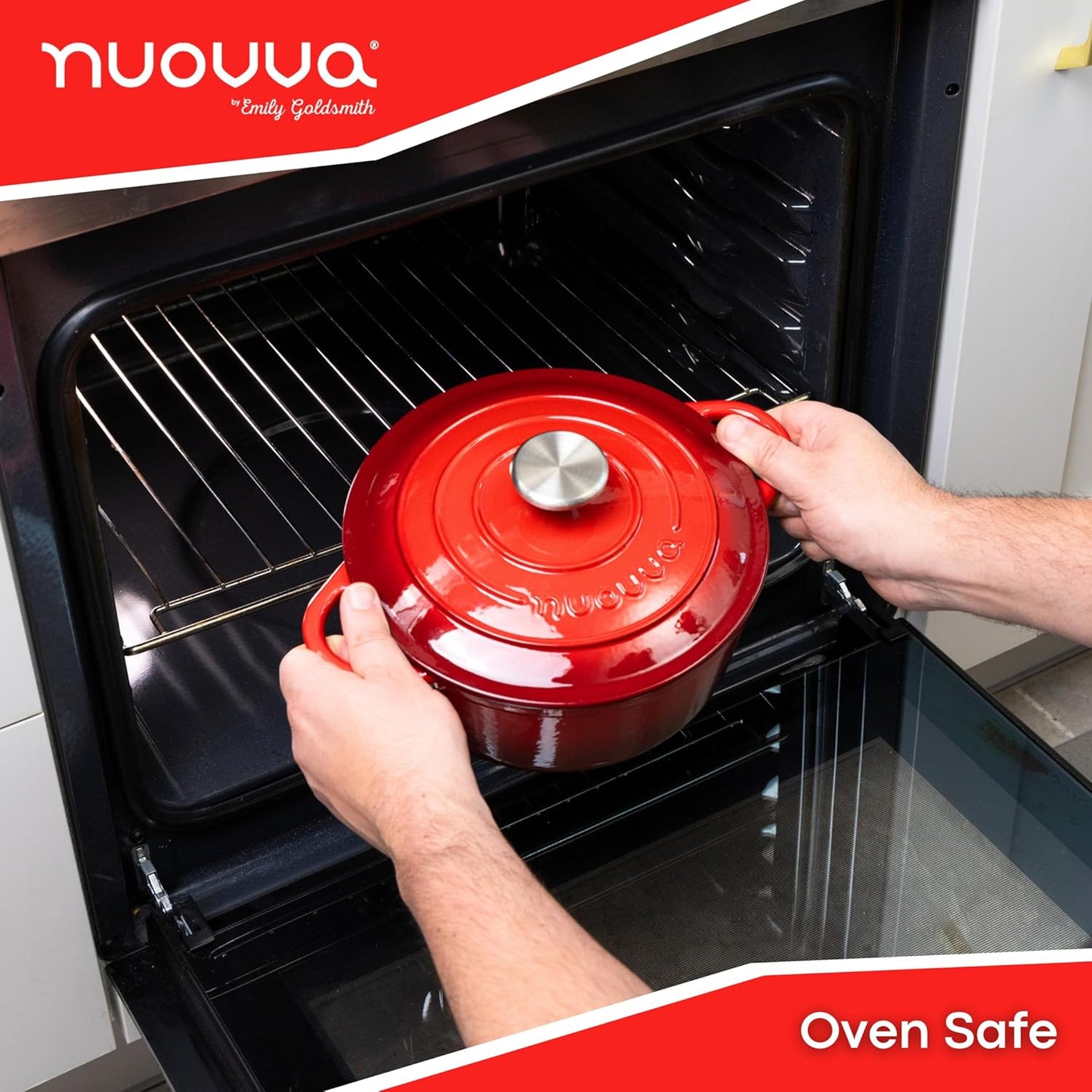 Enamelled Cast Iron Dutch Oven Casserole Pot (22cm, 24cm, 28cm & 30cm), Nuovva