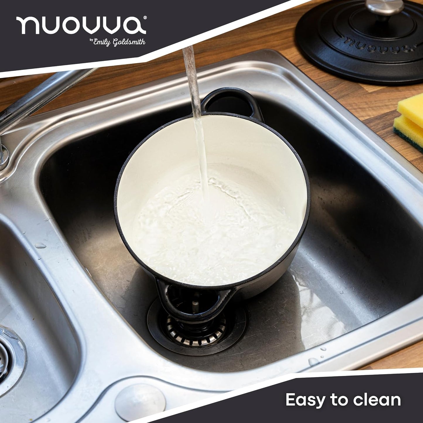 Enamelled Cast Iron Dutch Oven Casserole Pot (22cm, 24cm, 28cm & 30cm), Nuovva