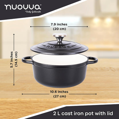 Enamelled Cast Iron Dutch Oven Casserole Pot (22cm, 24cm, 28cm & 30cm), Nuovva