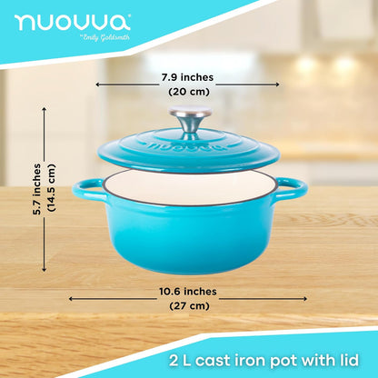 Enamelled Cast Iron Dutch Oven Casserole Pot (22cm, 24cm, 28cm & 30cm), Nuovva