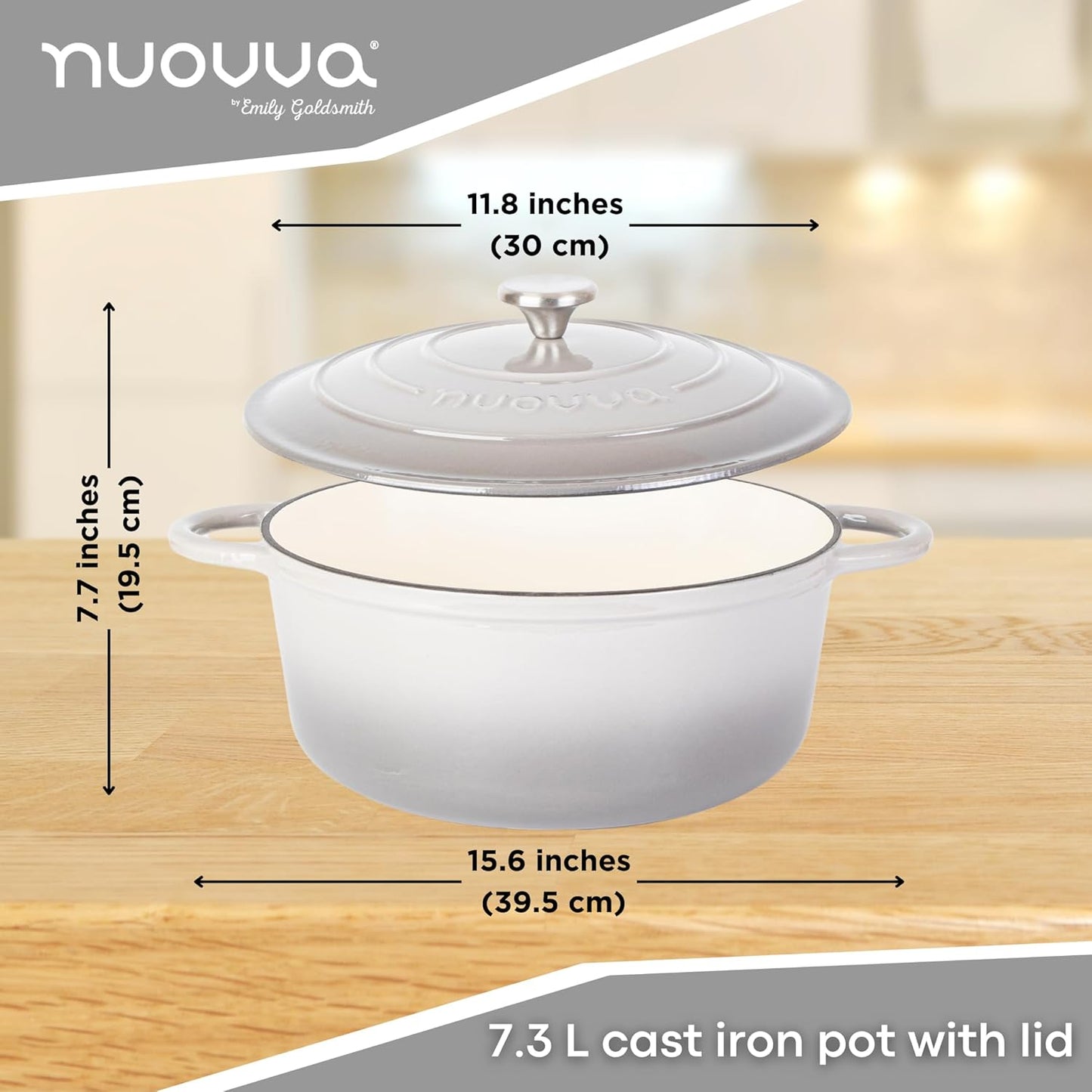 Enamelled Cast Iron Dutch Oven Casserole Pot, Nuovva