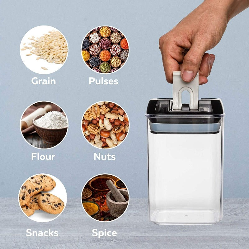 5-Piece Food Storage Container Set with Black or White Lids, Nuovva