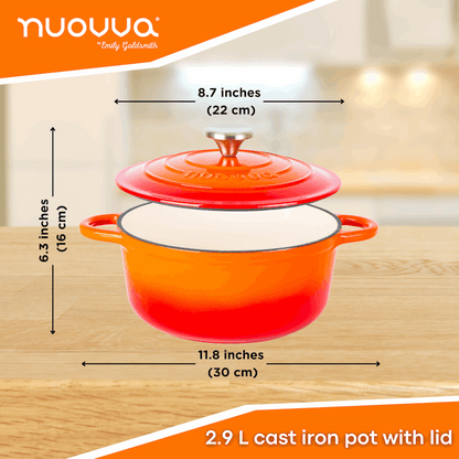 Enamelled Cast Iron Dutch Oven Casserole Pot, Nuovva