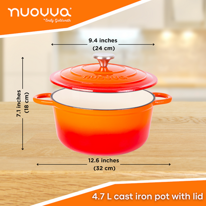 Enamelled Cast Iron Dutch Oven Casserole Pot, Nuovva