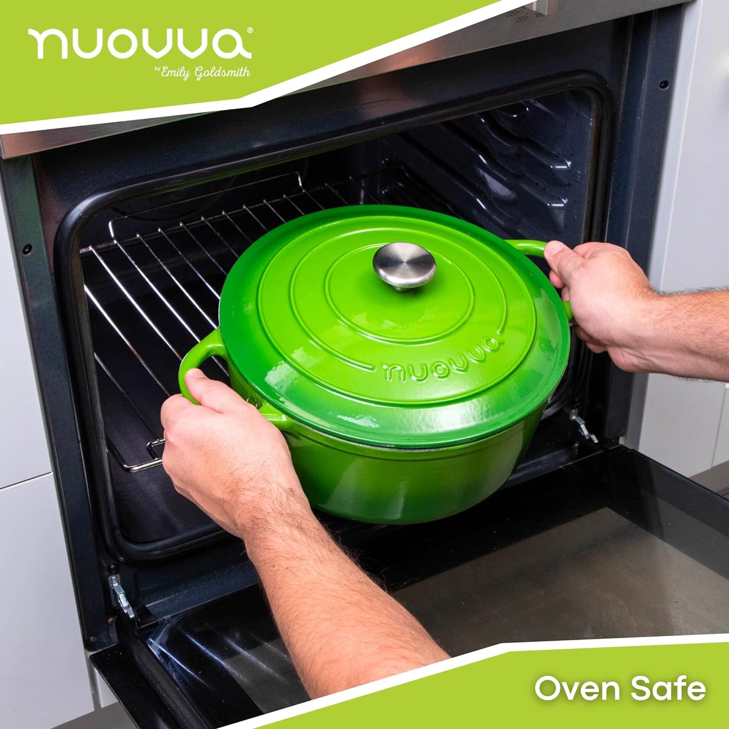 Enamelled Cast Iron Dutch Oven Casserole Pot (22cm, 24cm, 28cm & 30cm), Nuovva