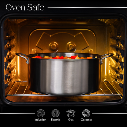 32cm Stainless Steel Stockpot with Glass Lid, Nuovva