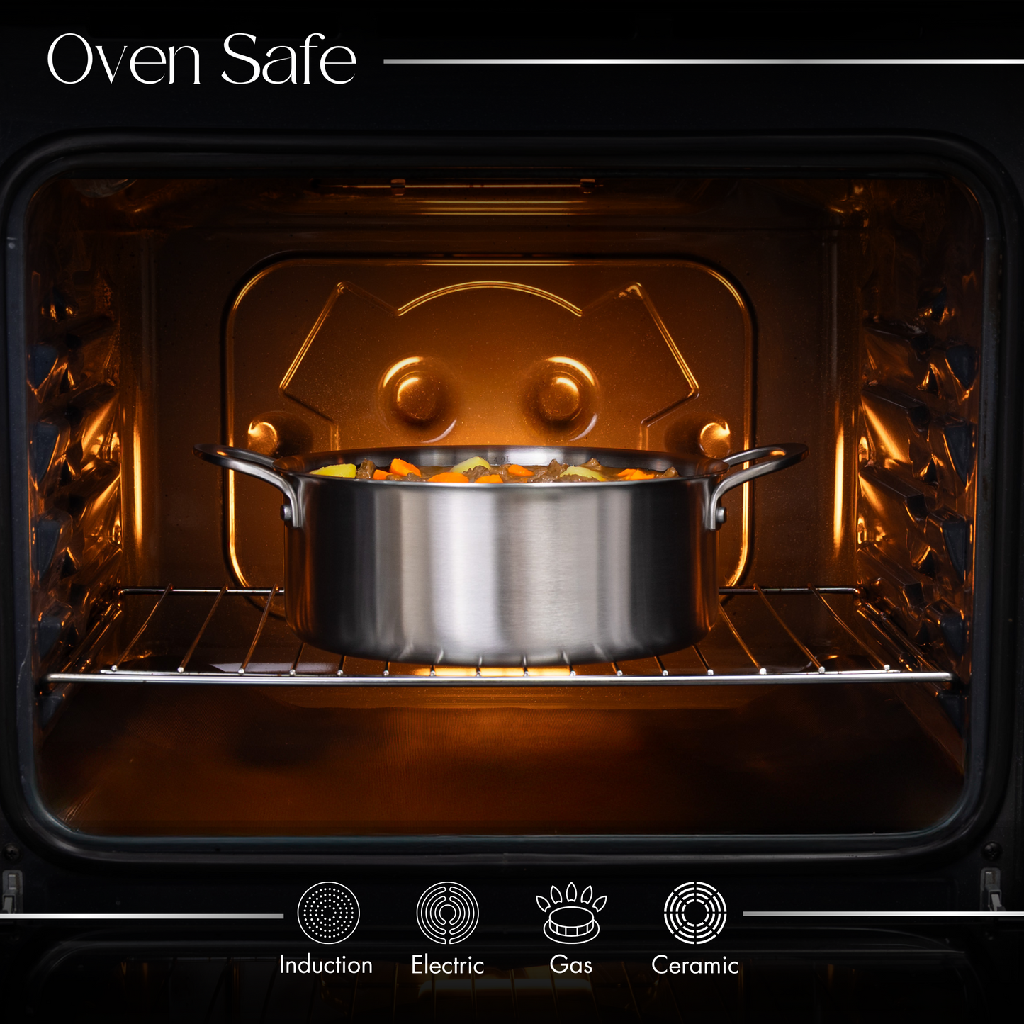 5-Piece Stainless Steel Cookware Set with Glass Lids, Nuovva