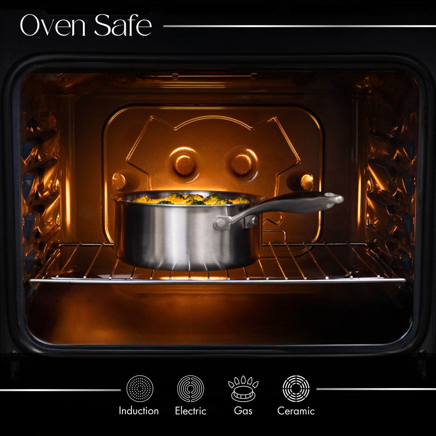 6-Piece Stainless Steel Saucepan Set with Glass Lids, Nuovva