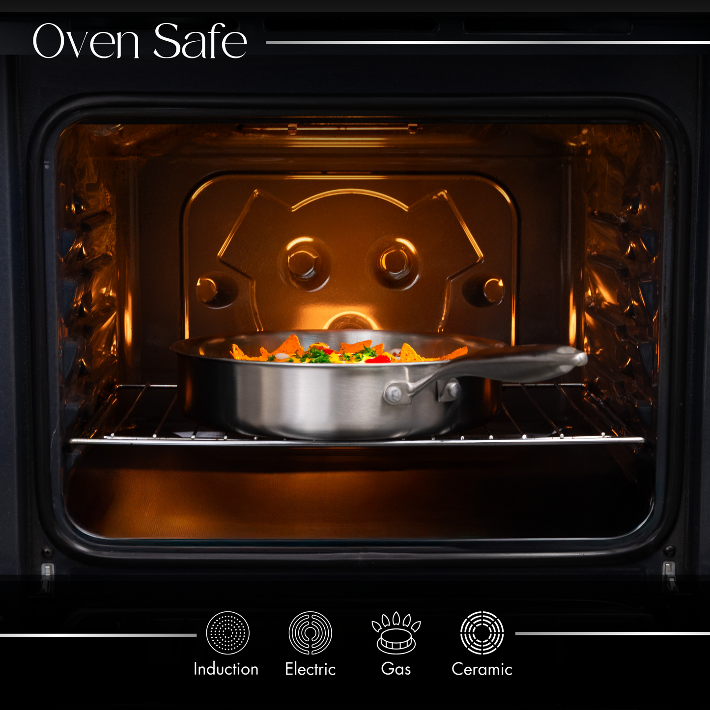 28cm Stainless Steel Sauté Pan with Glass Lid, Nuovva