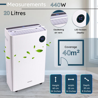Portable Smart Home Dehumidifier- 10L & 20L (Multiple Variations) by Ventilize