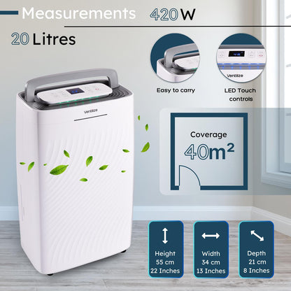 Portable Smart Home Dehumidifier- 10L & 20L (Multiple Variations) by Ventilize
