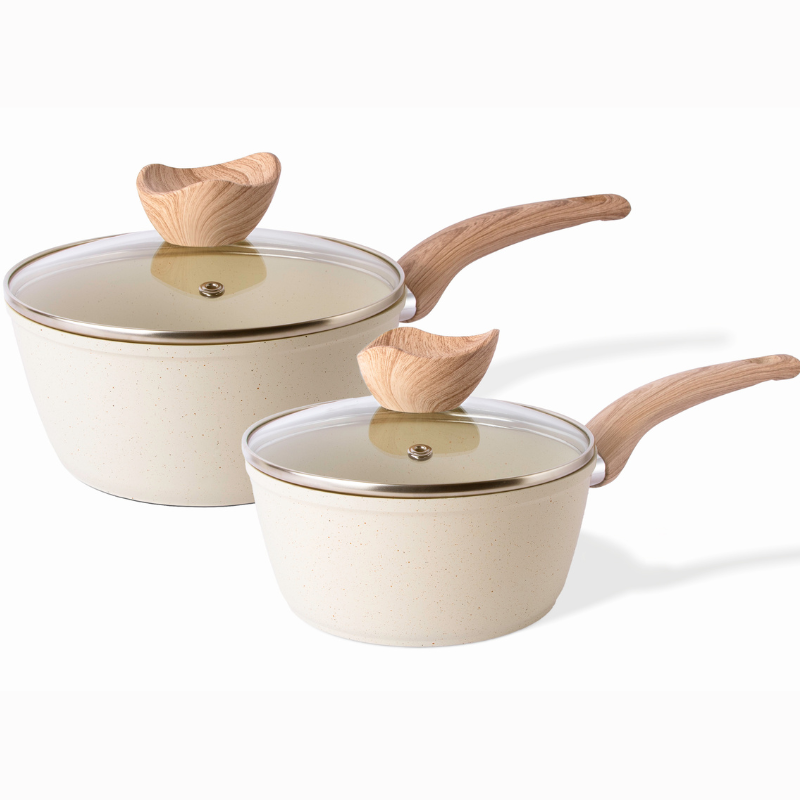 Non-Stick Saucepan with Lid (16cm, 18cm, 2-Piece & 3-Piece), Nuovva