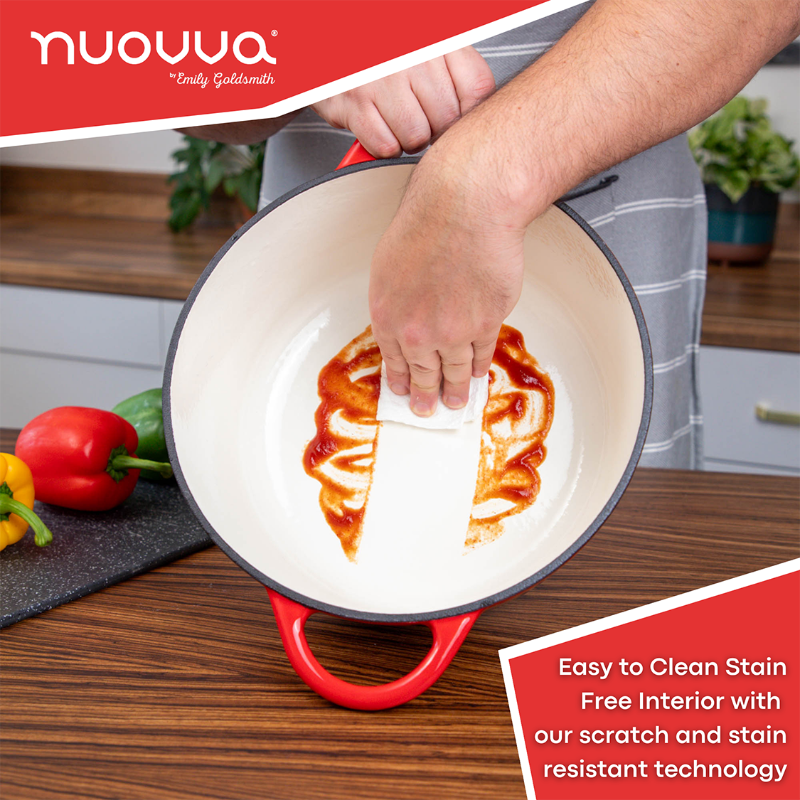 Enamelled Cast Iron Dutch Oven Casserole Pot, Nuovva