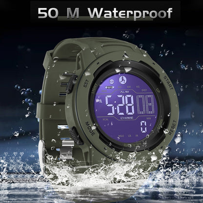 Essantials | Waterproof Military Pedometer Digital Watch