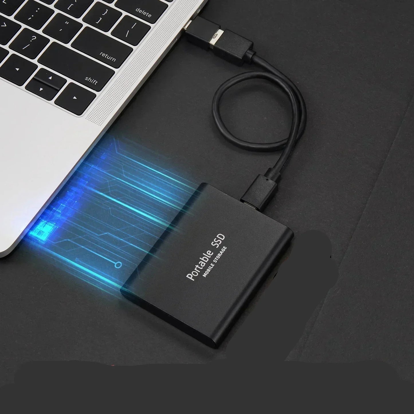 Portable SSD External Drive with High-Speed Data Transfer and Compact Design