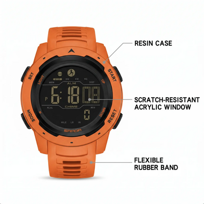Essantials | Waterproof Military Pedometer Digital Watch