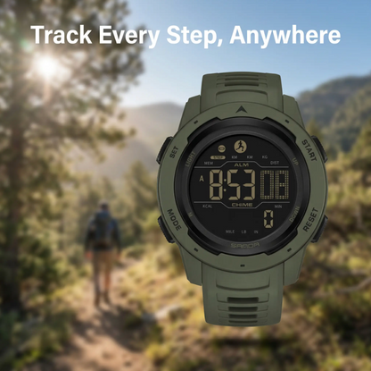 Essantials | Waterproof Military Pedometer Digital Watch