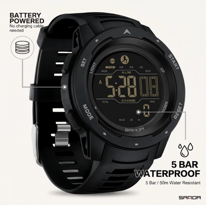 Essantials | Waterproof Military Pedometer Digital Watch